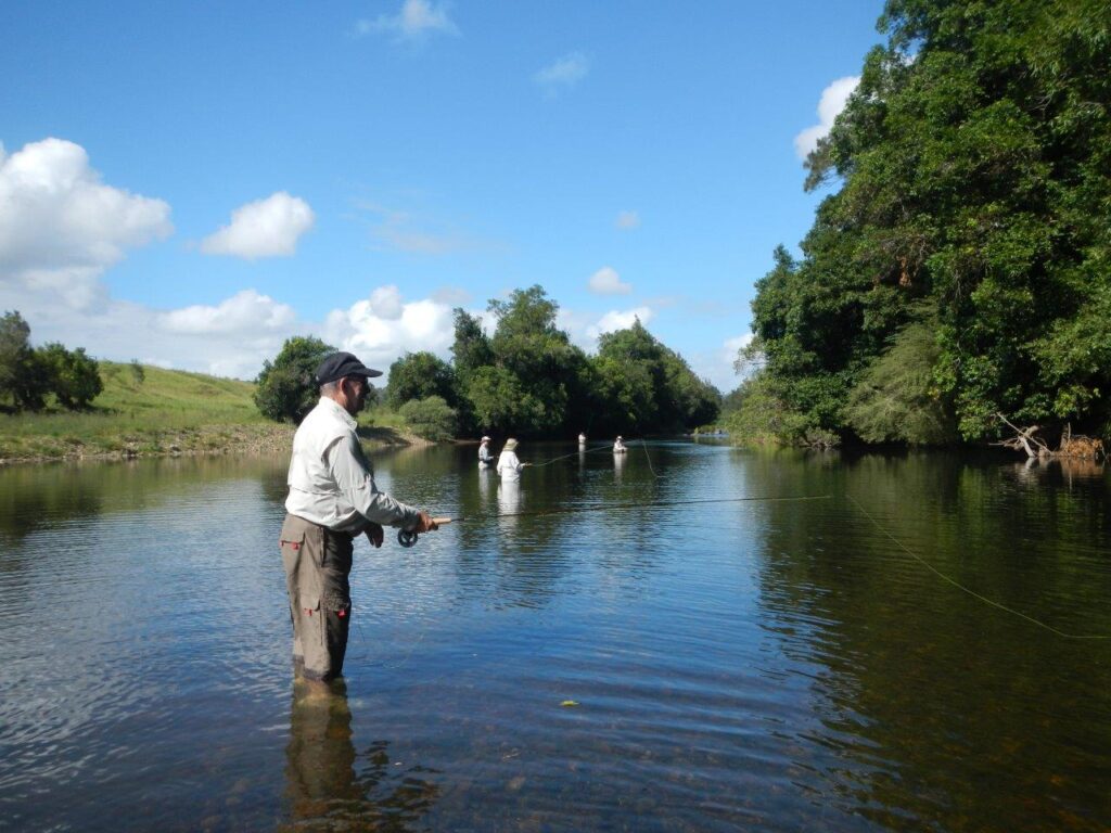 Phil, in the foreground, fishing at Harty's Plains.