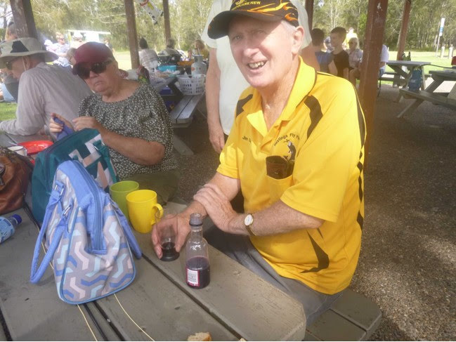 Jim enjoying a tipple at Settlement Point