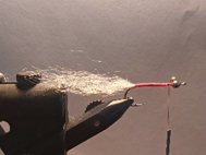 Tie in White SF blend, approx. 1 hook length.