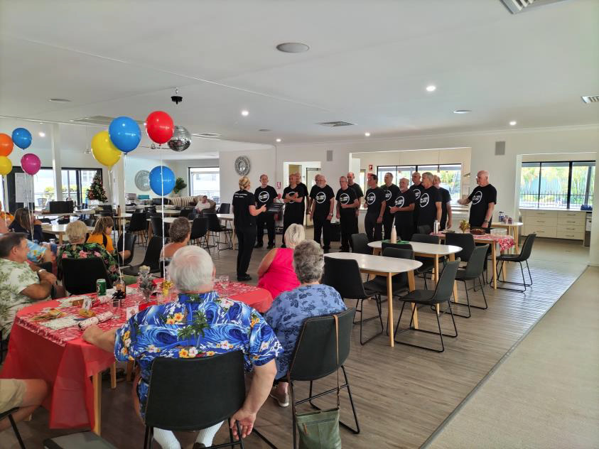 Blokes Notes singing at our 2022 Christmas party.