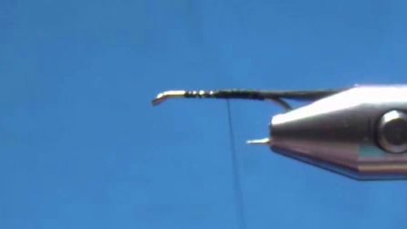 Crushed barb and thread base laid on hook, tail tied in to body length.