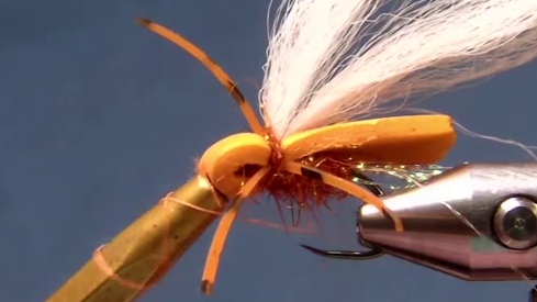 Wrapping a clean thread head near the eye and finishing with a couple of half hitches.