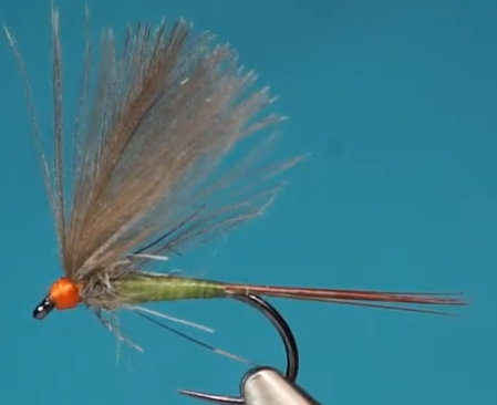 Completed Micro Olive CDC Dry Fly with neat head.