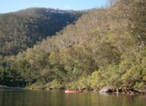 Geoff in Ron's canoe at West Kundarang